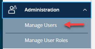 Choose Manage Users from the menu