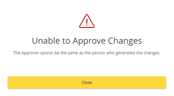 Message that can't approve own changes