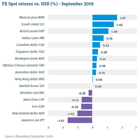 FX Spot Returns vs USD Sept 2019