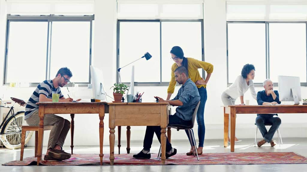 Group of people working in an office