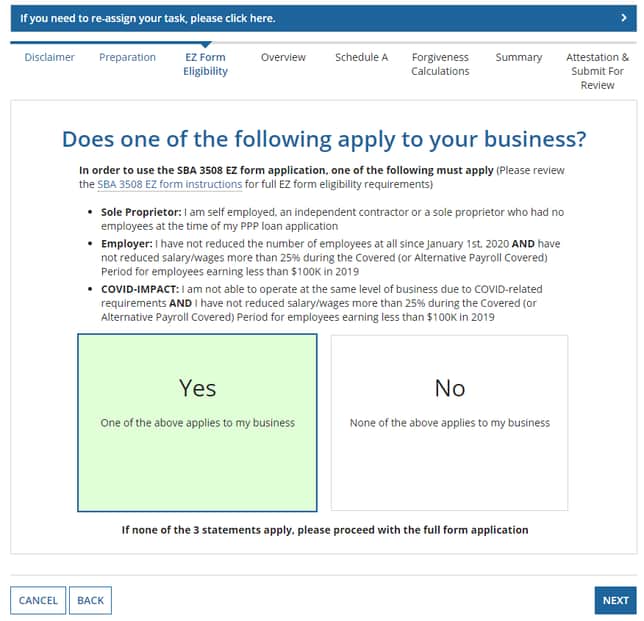 ppp forgiveness yes no ez