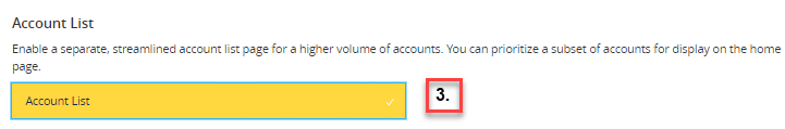 Account List Feature Option