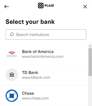 list of banks to search from