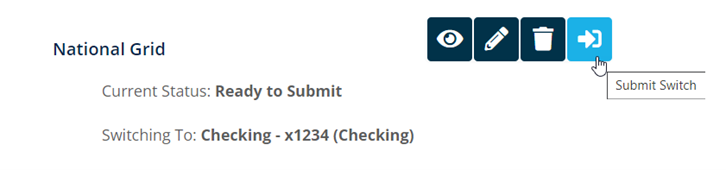 select arrow icon to submit the switch