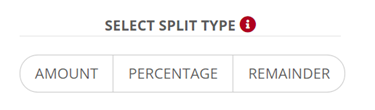 example of selecting a split type for the amount