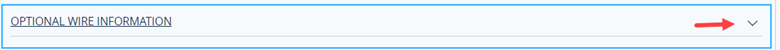 Optional Wire Information dropdown