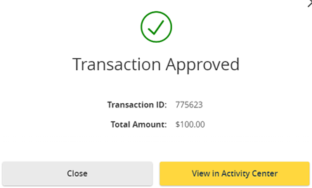 Transaction Approved Message