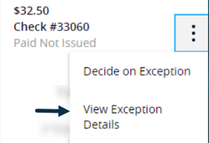view exception details option