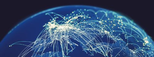 Global Connections On A Globe 753x282