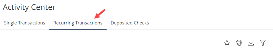 Recurring Transactions tab