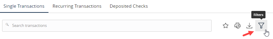 Select the funnel for filtering