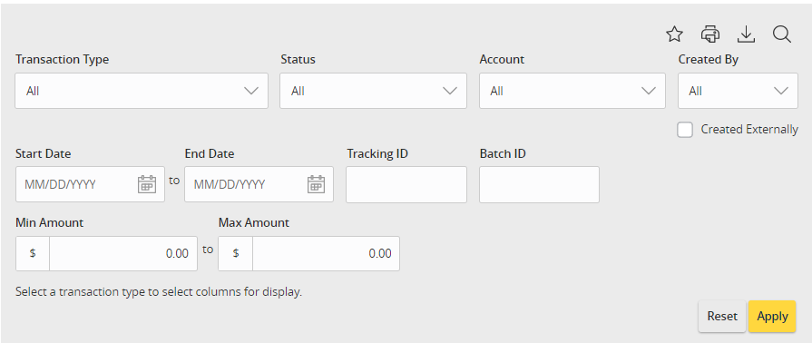 Account criteria for filtering appears