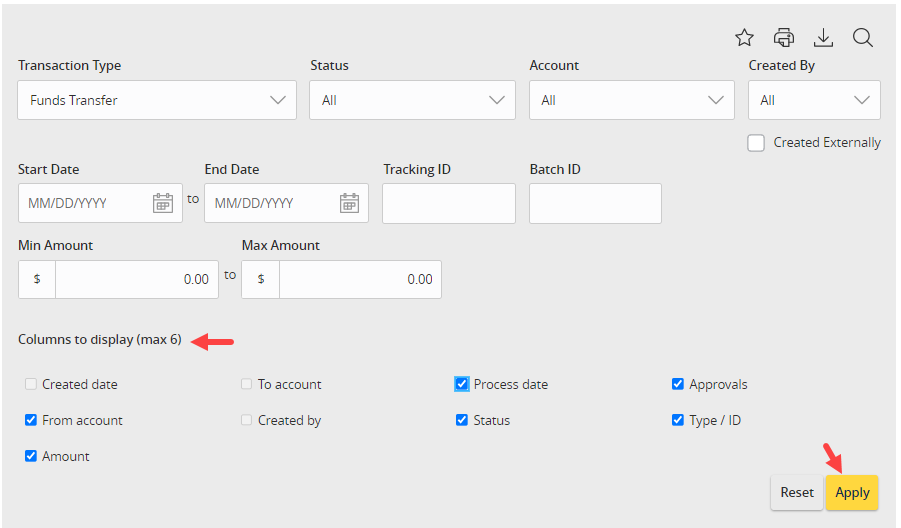 Select columns to display