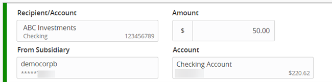 Subsidiary and amount