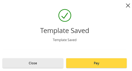 Template saved confirmation