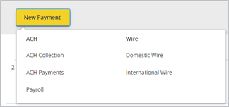 Select New Payment and ACH Payment