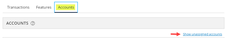 show unassigned accounts