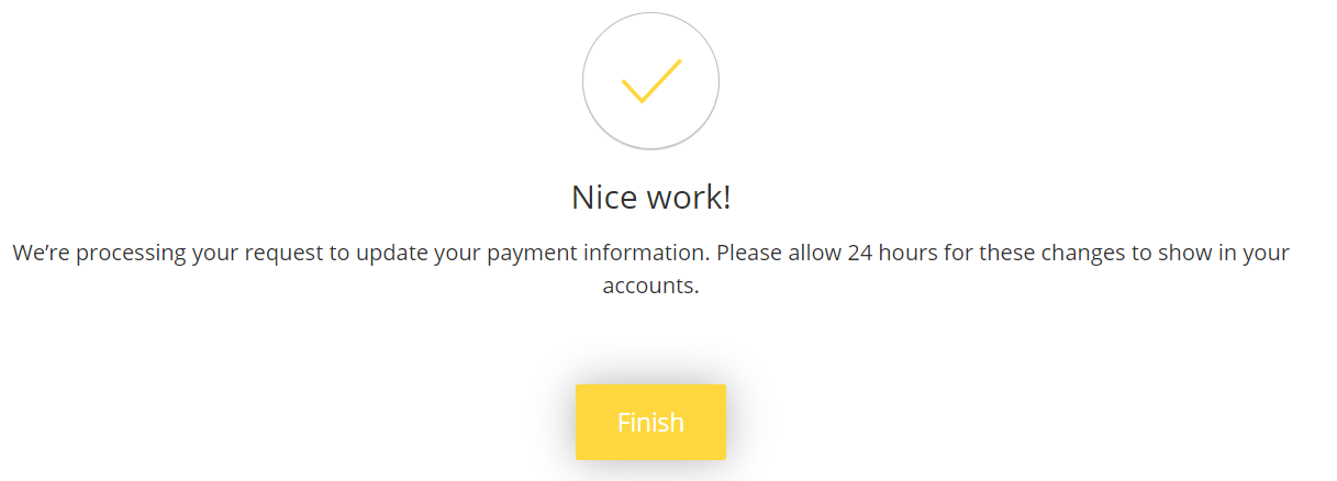 Confirmation that the request has been successfully submitted