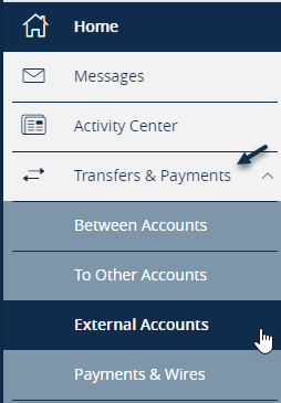 Select External Transfer on the menu