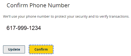 Confirm phone number