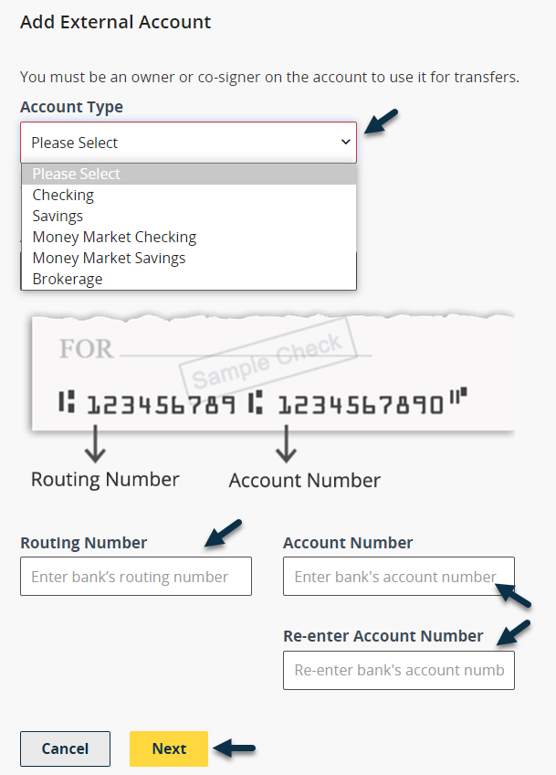 Add external accounts for external transfers Silicon Valley Bank