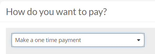 One Time Payment