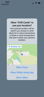 choose whether to allow the app use your location