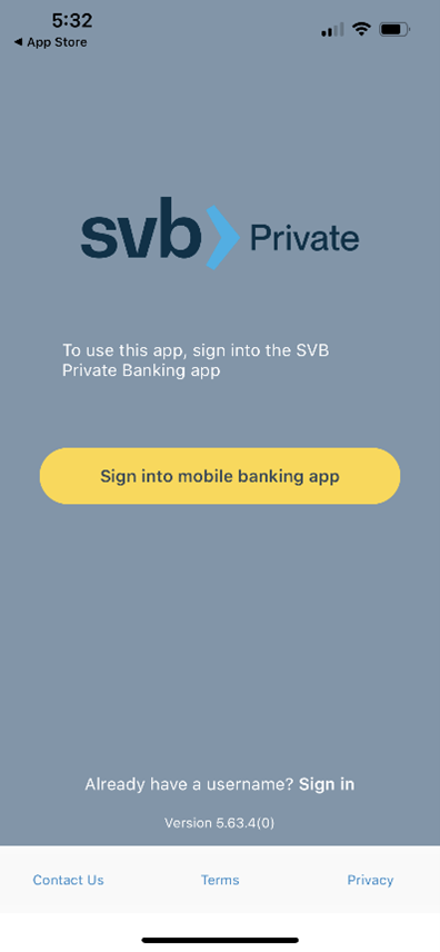 Click Sign into mobile banking app 
