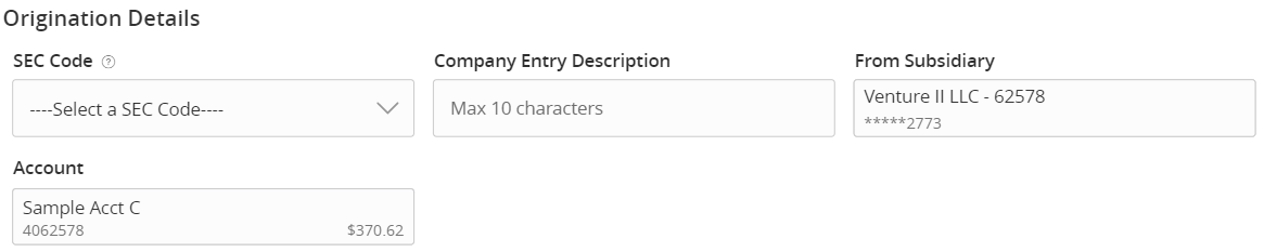 Select subsidiary and offset account