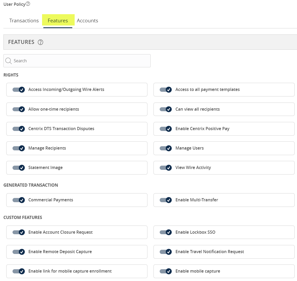 Business Administration features