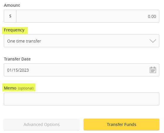 Advanced options for transfers