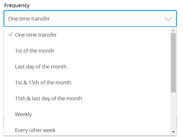 Select frequency options