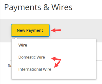 Option for Domestic or International wires