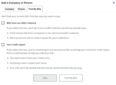 Network options to find billers