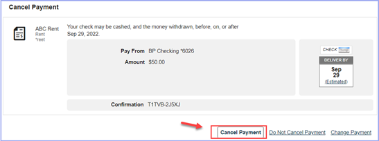 Cancel Payment