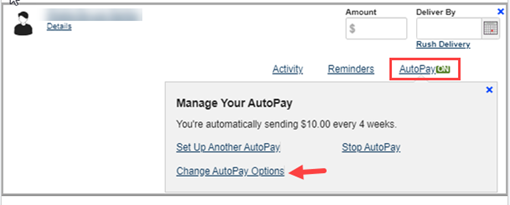 Change Auto Payment options