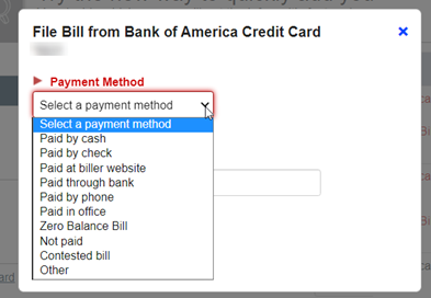 File the bill and select reason