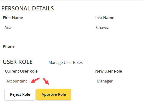 Select Approve or Reject change