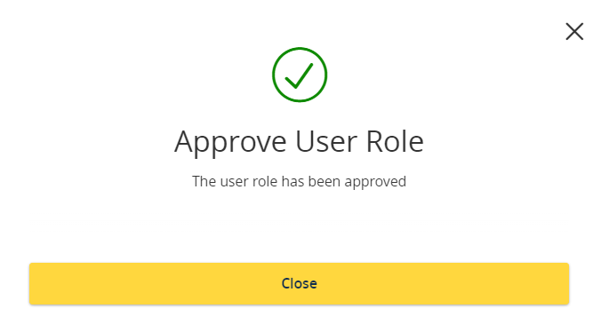 Approval confirmation