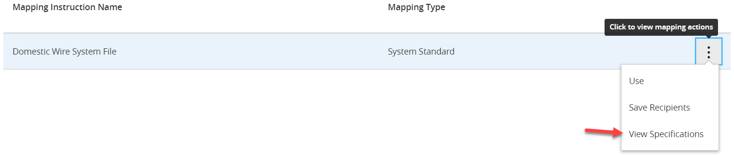 Select View Specifications