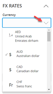 Currency Drop Down Menu