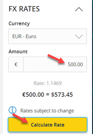 Enter Amount and Calculate Rate