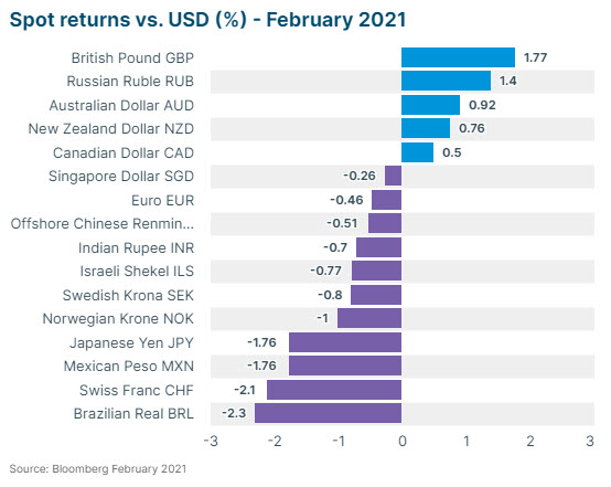 Spot Returns vs USD February 2021
