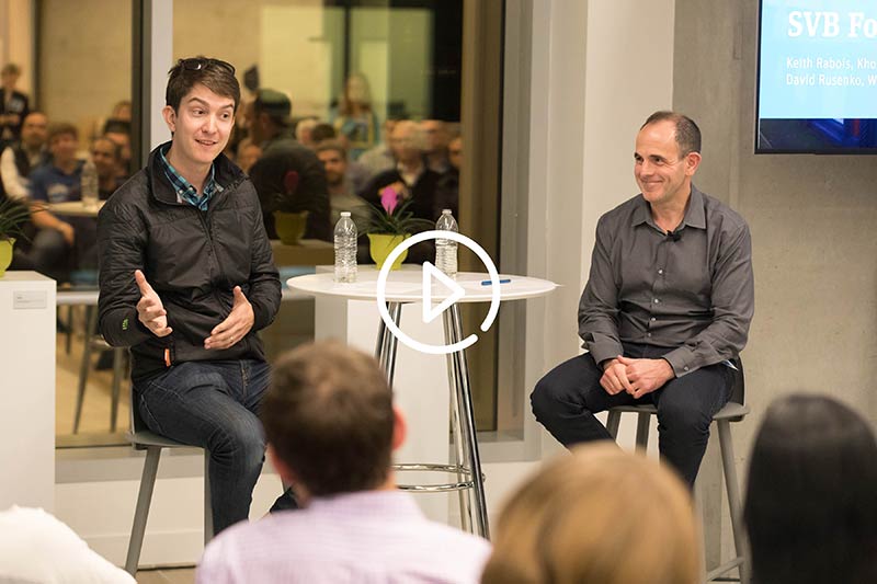 Weebly's Dave Rusenko, left, and Khosla's Keith Rabois discuss how to best prepare for your Series B