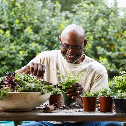 man gardening