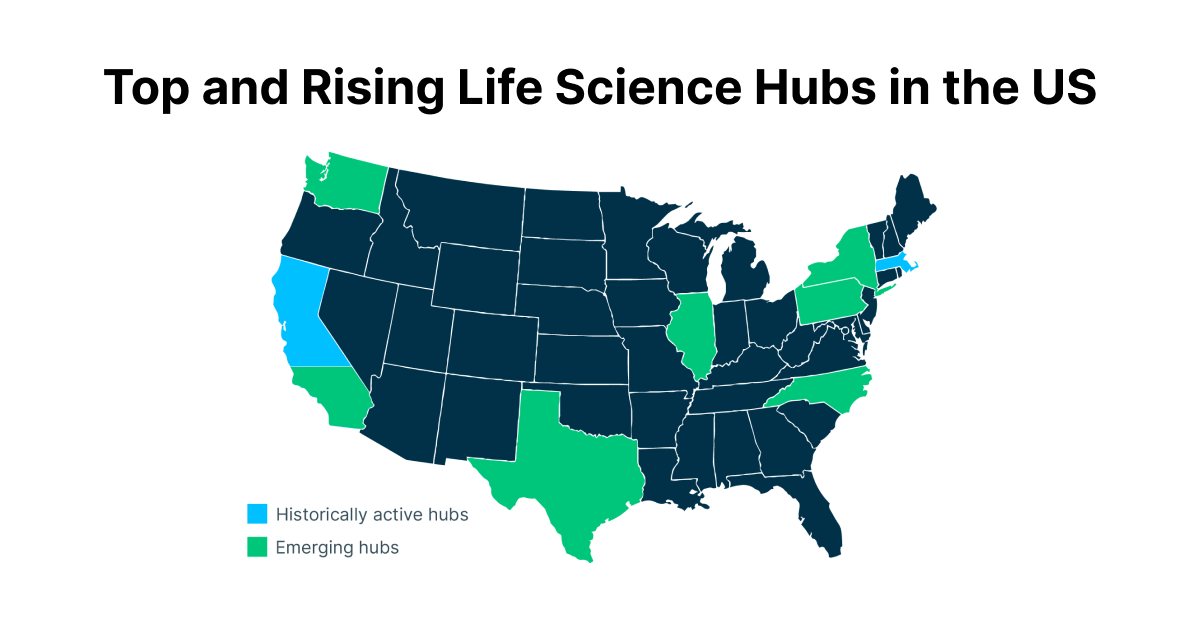 Top and Rising Life Science Hubs in the US. png